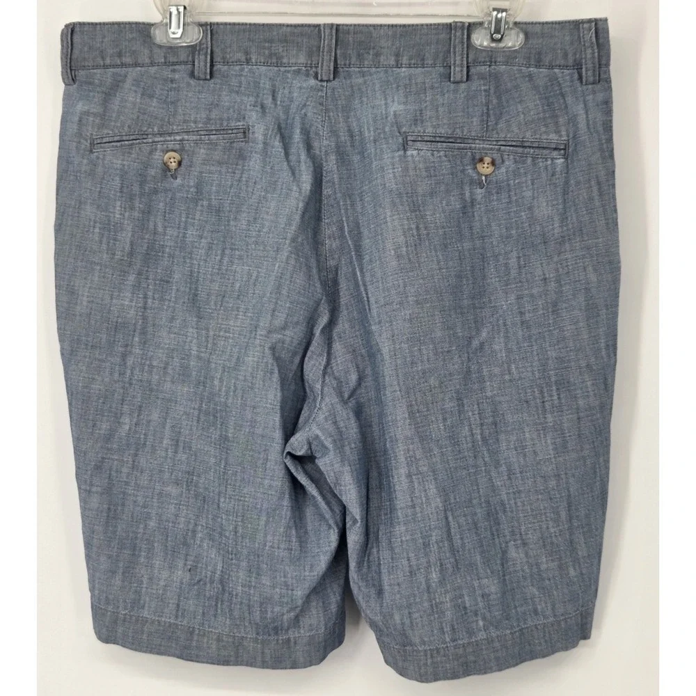 VINTAGE Polo Ralph Lauren Prospect Shorts Mens 34* Blue Chambray Chino Cotton 9